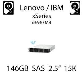 146GB 2.5" dedykowany dysk serwerowy SAS do serwera Lenovo / IBM System x3630 M4, HDD Enterprise 15k, 600MB/s - 90Y8926