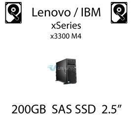 200GB 2.5" dedykowany dysk serwerowy SAS do serwera Lenovo / IBM System x3300 M4, SSD Enterprise , 600MB/s - 49Y6129 (REF)