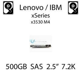 500GB 2.5" dedykowany dysk serwerowy SAS do serwera Lenovo / IBM System x3530 M4, HDD Enterprise 7.2k, 600MB/s - 90Y8953