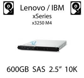 600GB 2.5" dedykowany dysk serwerowy SAS do serwera Lenovo / IBM System x3250 M4, HDD Enterprise 10k, 600MB/s - 90Y8872