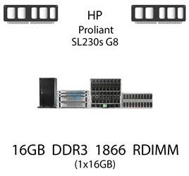 Pamięć RAM 16GB DDR3 dedykowana do serwera HP ProLiant SL230s G8, RDIMM, 1866MHz, 1.5V, 2Rx4