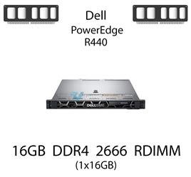 Pamięć RAM 16GB DDR4 dedykowana do serwera Dell PowerEdge R440, RDIMM, 2666MHz, 1.2V, 1Rx4