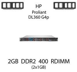 Pamięć RAM 2GB (2x1GB) DDR2 dedykowana do serwera HP ProLiant DL360 G4p, RDIMM, 400MHz, 1.8V, 1Rx4