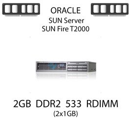 Pamięć RAM 2GB (2x1GB) DDR2 dedykowana do serwera ORACLE SUN Fire T2000, RDIMM, 533MHz, 1.8V, 1Rx4