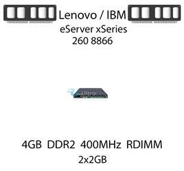 Pamięć RAM 4GB (2x2GB) DDR2 dedykowana do serwera Lenovo / IBM eServer xSeries 260 8866, RDIMM, 400MHz, 1.8V, 2Rx4