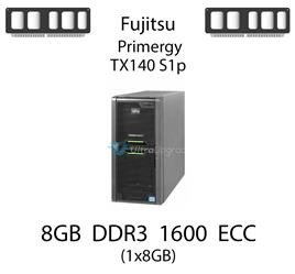 Pamięć RAM 8GB DDR3 dedykowana do serwera Fujitsu Primergy TX140 S1p, ECC UDIMM, 1600MHz, 2Rx8