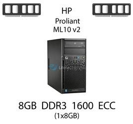 Pamięć RAM 8GB DDR3 dedykowana do serwera HP ProLiant ML10 v2, ECC UDIMM, 1600MHz, 2Rx8