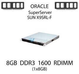 Pamięć RAM 8GB DDR3 dedykowana do serwera ORACLE SUN X9SRL-F, RDIMM, 1600MHz, 1.5V, 1Rx4
