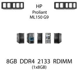 Pamięć RAM 8GB DDR4 dedykowana do serwera HP ProLiant ML150 G9, RDIMM, 2133MHz, 1.2V, 1Rx4 - 726718-B21